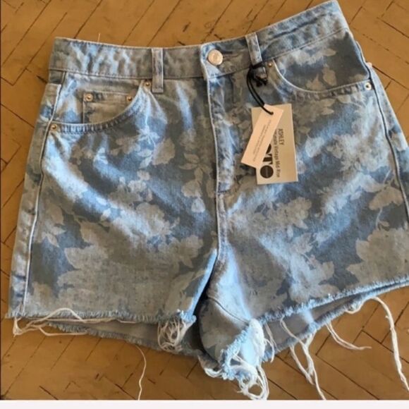 Topshop Mom Floral Jean Shorts Cutoff 2 Ashley - Picture 3 of 6